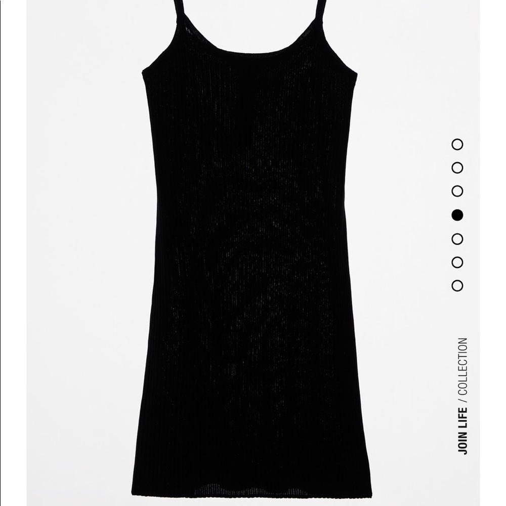 Strappy knit black dress